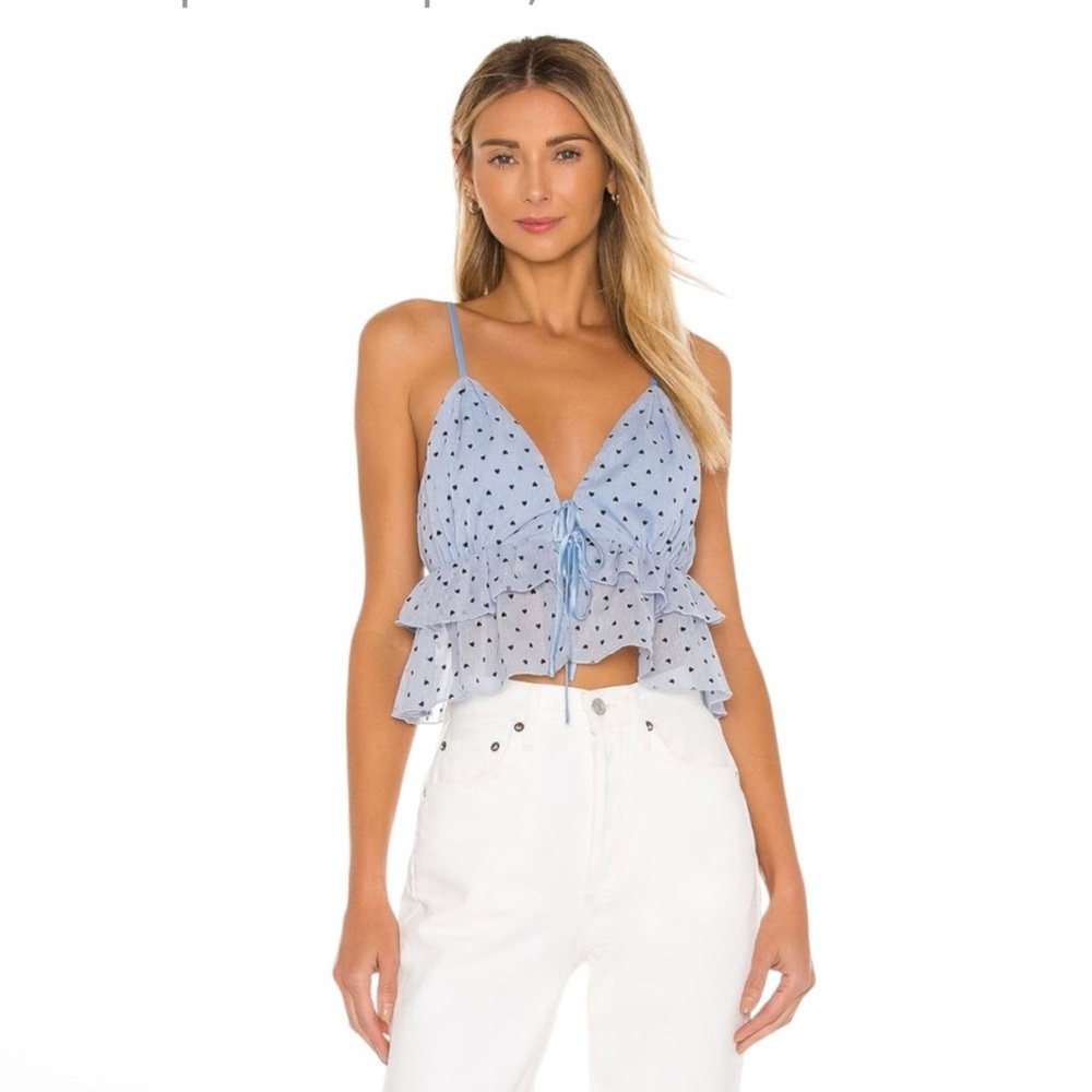 MAJORELLE Blue Polka Dot Tank Top